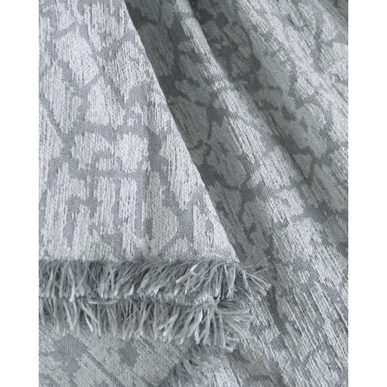 Ριχτάρι Τριθέσιου Chinille Wonder Grey Jacquard Rythmos (180x330) 1Τεμ