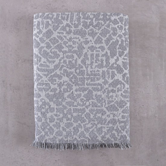 Ριχτάρι Τριθέσιου Chinille Wonder Grey Jacquard Rythmos (180x330) 1Τεμ