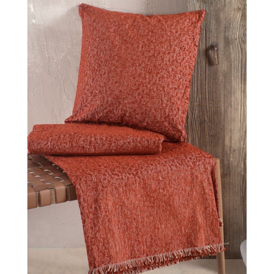 Ριχτάρι Πολυθρόνας Living Room Gozzi Terracotta Jacquard Chenille Rythmos (160x180) 1Τεμ