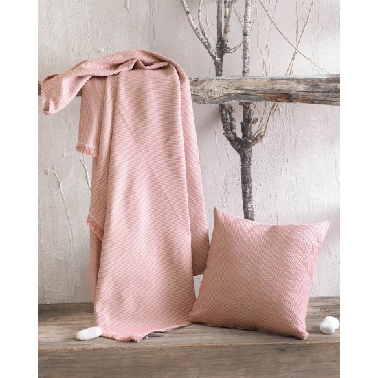 Διακοσμητική Μαξιλαροθήκη Living Room Utopia Pink Jacquard Rythmos (40x40) 1Τεμ