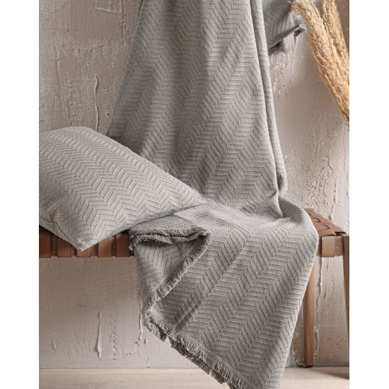 Διακοσμητική Μαξιλαροθήκη Living Room Ewan Grey Jacquard Rythmos (40x40) 1Τεμ