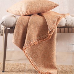 Διακοσμητική Μαξιλαροθήκη Living Room Kesley Terracotta Jacquard Rythmos (40x40) 1Τεμ