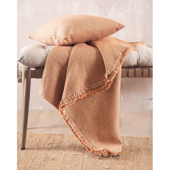 Ριχτάρι Πολυθρόνας Living Room Kesley Terracotta Jacquard Rythmos (160x180) 1Τεμ