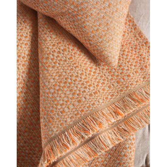 Ριχτάρι Πολυθρόνας Living Room Kesley Terracotta Jacquard Rythmos (160x180) 1Τεμ