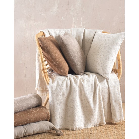 Ριχτάρι Πολυθρόνας Living Room Pixel Ecru Jacquard Rythmos (160x180) 1Τεμ