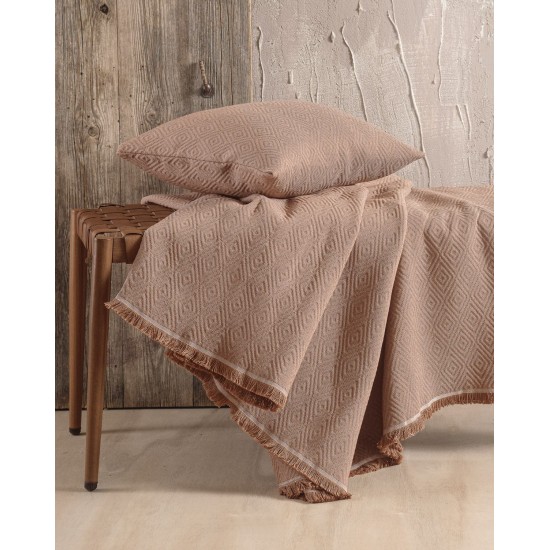 Ριχτάρι Τριθέσιου Living Room Elysse Brown Jacquard Rythmos (180x280) 1Τεμ