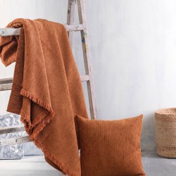 Διακοσμητική Μαξιλαροθήκη Living Room Essie Terracotta Jacquard Rythmos (40x40) 1Τεμ
