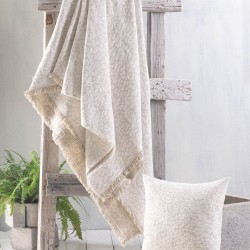 Διακοσμητική Μαξιλαροθήκη Living Room Kober Ecru Jacquard Rythmos (40X40) 1Τεμ