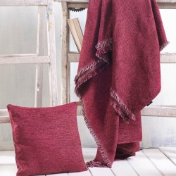 Διακοσμητική Μαξιλαροθήκη Living Room Avida Bordeaux Jacquard Rythmos (40X40) 1Τεμ