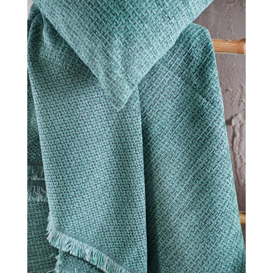 Ριχτάρι Πολυθρόνας Chinille Simplin Petrol Jacquard Rythmos (160x180) 1Τεμ