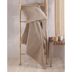 Ριχτάρι Πολυθρόνας Chinille Simplin Brown Jacquard Rythmos (160x180) 1Τεμ