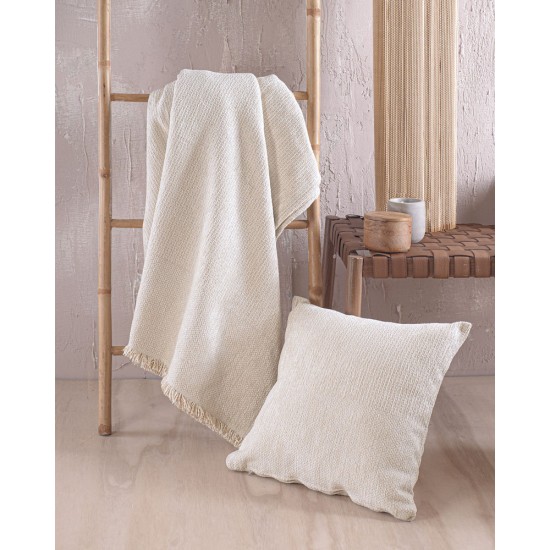 Ριχτάρι Πολυθρόνας Chinille Simplin Ecru Jacquard Rythmos (160x180) 1Τεμ Ριχτάρι Πολυθρόνας Chinille Simplin Ecru Jacquard Rythmos (160x180) 1Τεμ