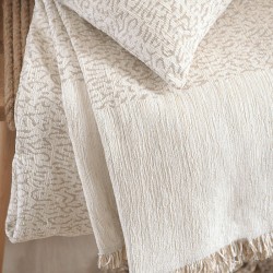 Ριχτάρι Τριθέσιου Chinille Vivir Ecru Jacquard Rythmos (180x280) 1Τεμ
