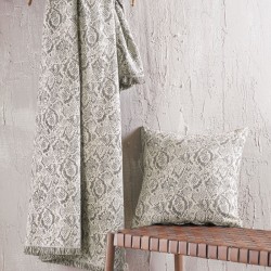 Ριχτάρι Τριθέσιου Chinille Snake Beige Jacquard Rythmos (180x280) 1Τεμ