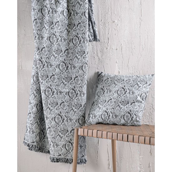 Ριχτάρι Τριθέσιου Chinille Snake Grey Jacquard Rythmos (180x330) 1Τεμ