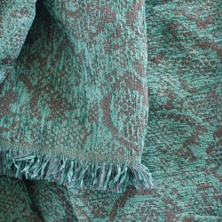 Ριχτάρι Τριθέσιου Chinille Snake Petrol Jacquard Rythmos (180x280) 1Τεμ