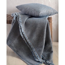 Ριχτάρι Πολυθρόνας Living Room Calhua Blue-Brown Jacquard Chenille Rythmos (160x180) 1Τεμ
