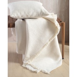 Ριχτάρι Πολυθρόνας Living Room Calhua Ecru Jacquard Chenille Rythmos (160x180) 1Τεμ