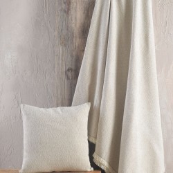 Ριχτάρι Τριθέσιου Living Room Kento Ecru Jacquard Chenille Rythmos (180x280) 1Τεμ