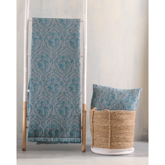 Ριχτάρι Πολυθρόνας Living Room Medallion Petrol Jacquard Rythmos (160x180) 1Τεμ