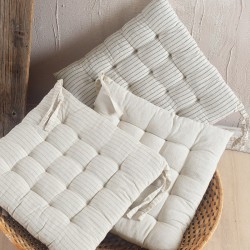 Μαξιλάρι Καρέκλας Living Room Messini Natural Beige Stripe Rythmos (40x40) 1Τεμ