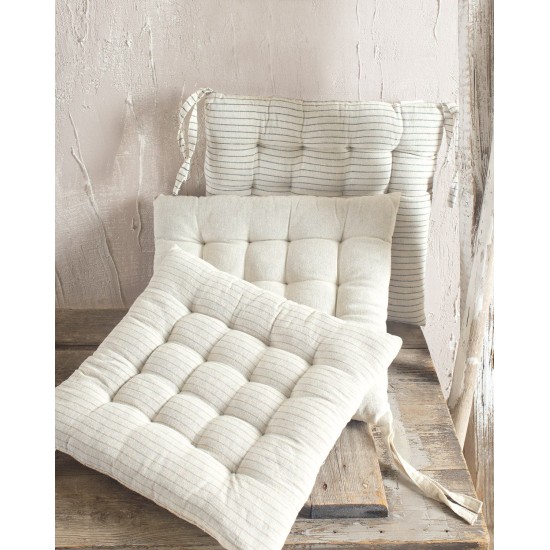 Μαξιλάρι Καρέκλας Living Room Messini Natural Grey Stripe Rythmos (40x40) 1Τεμ