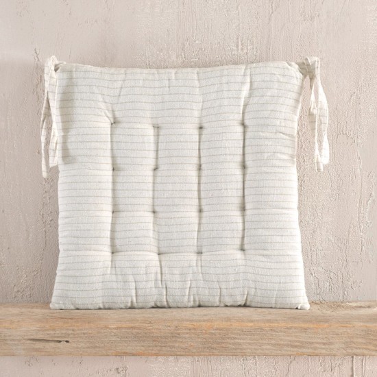 Μαξιλάρι Καρέκλας Living Room Messini Natural Beige Stripe Rythmos (40x40) 1Τεμ