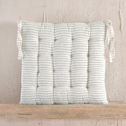 Μαξιλάρι Καρέκλας Living Room Messini Natural Grey Stripe Rythmos (40x40) 1Τεμ