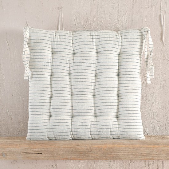 Μαξιλάρι Καρέκλας Living Room Messini Natural Grey Stripe Rythmos (40x40) 1Τεμ