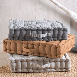 Μαξιλάρι Δαπέδου Accessories Kathy Beige Stripe Cotton Rythmos (50x50x10) 1Τεμ