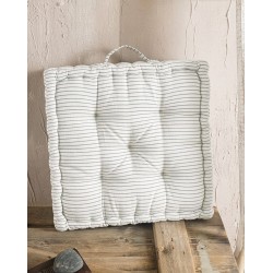 Μαξιλάρι Δαπέδου Living Room Linea Natural Grey Stripe Rythmos (50x50x10) 1Τεμ