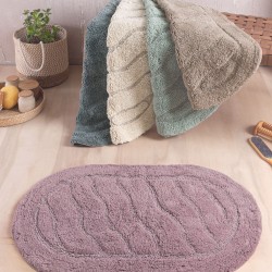 Πατάκι Μπάνιου Floor Rugs Oval Beige Cotton Rythmos (60x90) 1Τεμ