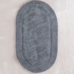 Πατάκι Μπάνιου Floor Rugs Oval D.Grey Cotton Rythmos (60x90) 1Τεμ