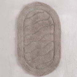 Πατάκι Μπάνιου Floor Rugs Oval Beige Cotton Rythmos (60x90) 1Τεμ