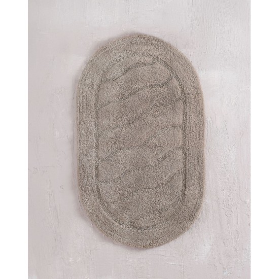 Πατάκι Μπάνιου Floor Rugs Oval Beige Cotton Rythmos (60x90) 1Τεμ