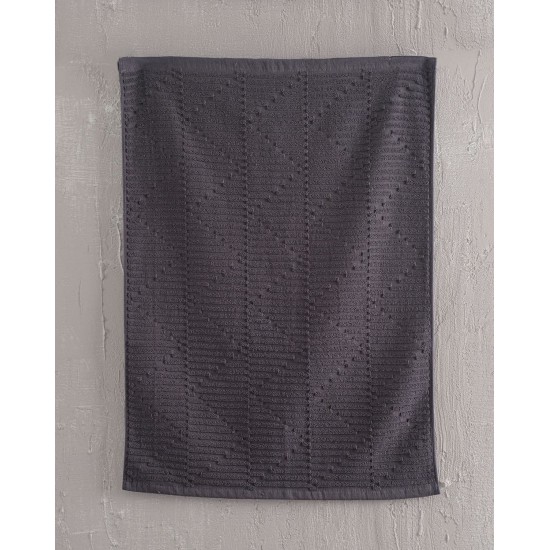 Πατάκι Μπάνιου Floor Rugs Jessica Charcoal Cotton Rythmos (50x70) 1Τεμ