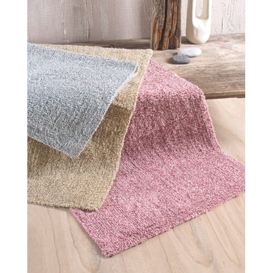 Πατάκι Μπάνιου Floor Rugs Gaia Pink-White Cotton Rythmos (50x80) 1Τεμ
