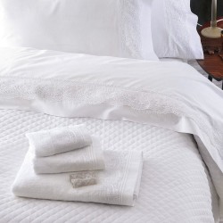 Σεντόνια Υπέρδιπλα Σετ Wedding Collection Shiraz White Cotton Rythmos (230x260) 4Τεμ
