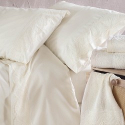 Σεντόνια Νυφικά Υπέρδιπλα Σετ Wedding Collection Hypatia Ecru Cotton Rythmos (230x260 ) Με Λάστιχο 4Τεμ