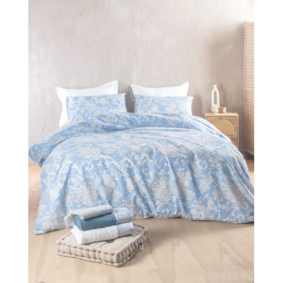 Παπλωματοθήκη Υπέρδιπλη Σετ Next Candince Blue Polycotton Rythmos (225x250) 3Τεμ