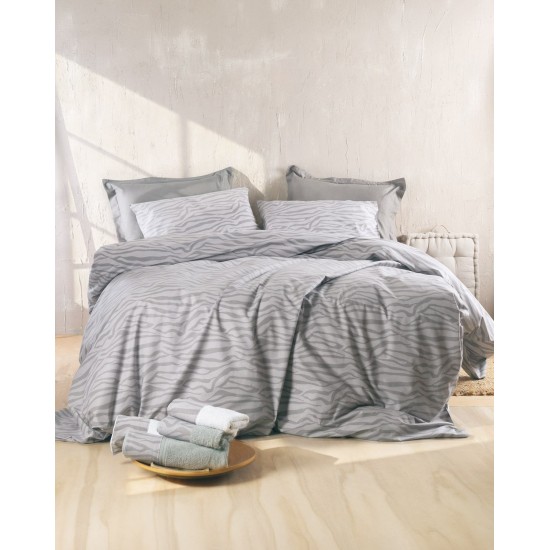 Παπλωματοθήκη Μονή Σετ Next Trisha Grey Polycotton Rythmos (160x250) 2Τεμ