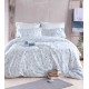 Σεντόνια Μονά Σετ Nova Ortensia Blue Cotton Rythmos (105x205+30 ) Με Λάστιχο 3Τεμ