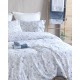 Σεντόνια Μονά Σετ Nova Ortensia Blue Cotton Rythmos (105x205+30 ) Με Λάστιχο 3Τεμ
