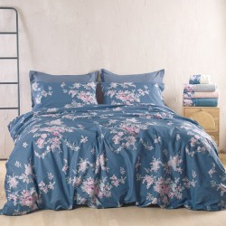 Πάπλωμα Μονό Σετ Nova Springtime D.Blue Cotton Rythmos (160x240) 2Τεμ