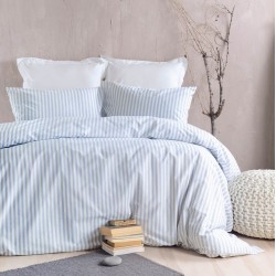 Σεντόνια Μονά Σετ Diva Eloise Light Blue Cotton Rythmos (105x205+30 ) Με Λάστιχο 3Τεμ