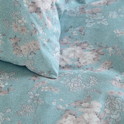 Κουβερλί Μονό Σετ Symbol Camelia L.Blue Cotton Rythmos (160x240) 2Τεμ