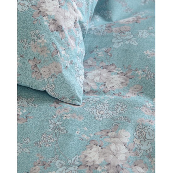 Σεντόνια King Σετ Symbol Camelia L.Blue Cotton Rythmos (270x290) 4Τεμ