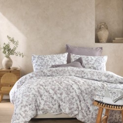 Κουβερλί Μονό Σετ Symbol Camelia White Cotton Rythmos (160x240) 2Τεμ