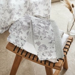 Κουβερλί Μονό Σετ Symbol Camelia White Cotton Rythmos (160x240) 2Τεμ