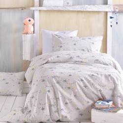 Μαξιλαροθήκες Παιδικές Σετ Kids Fouska Grey Cotton Rythmos (50x70) 2Τεμ